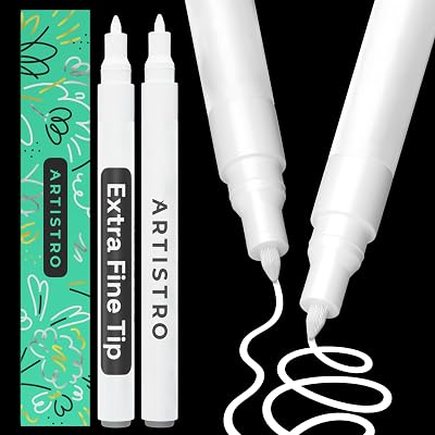 ARTISTRO 2 White Acrylic Paint Pens 0.7mm Fine Tip Multisurface