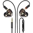 Vibes 202M Wired Earbuds - HiFi in Ear Monitor Headphones - Noise-Isolating Ear Buds w/ Mic - Clear Sound, Deep Bass & Comfort-Fit Gaming Earphones - MMCX to 3.5mm & Silver Plated Cord, Carrying Case
