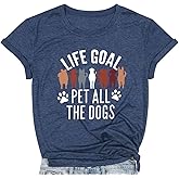 Dog Mom T-Shirt for Women - Pet Lover Shirt With Funny Saying Letter Print - All The Dogs Dog Mama Tee Top