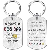 Yobent Dog Dad Gifts for Men, Dog Dad Birthday Valentines Day Keychain, Funny Doggie Lover Birthday Keyring