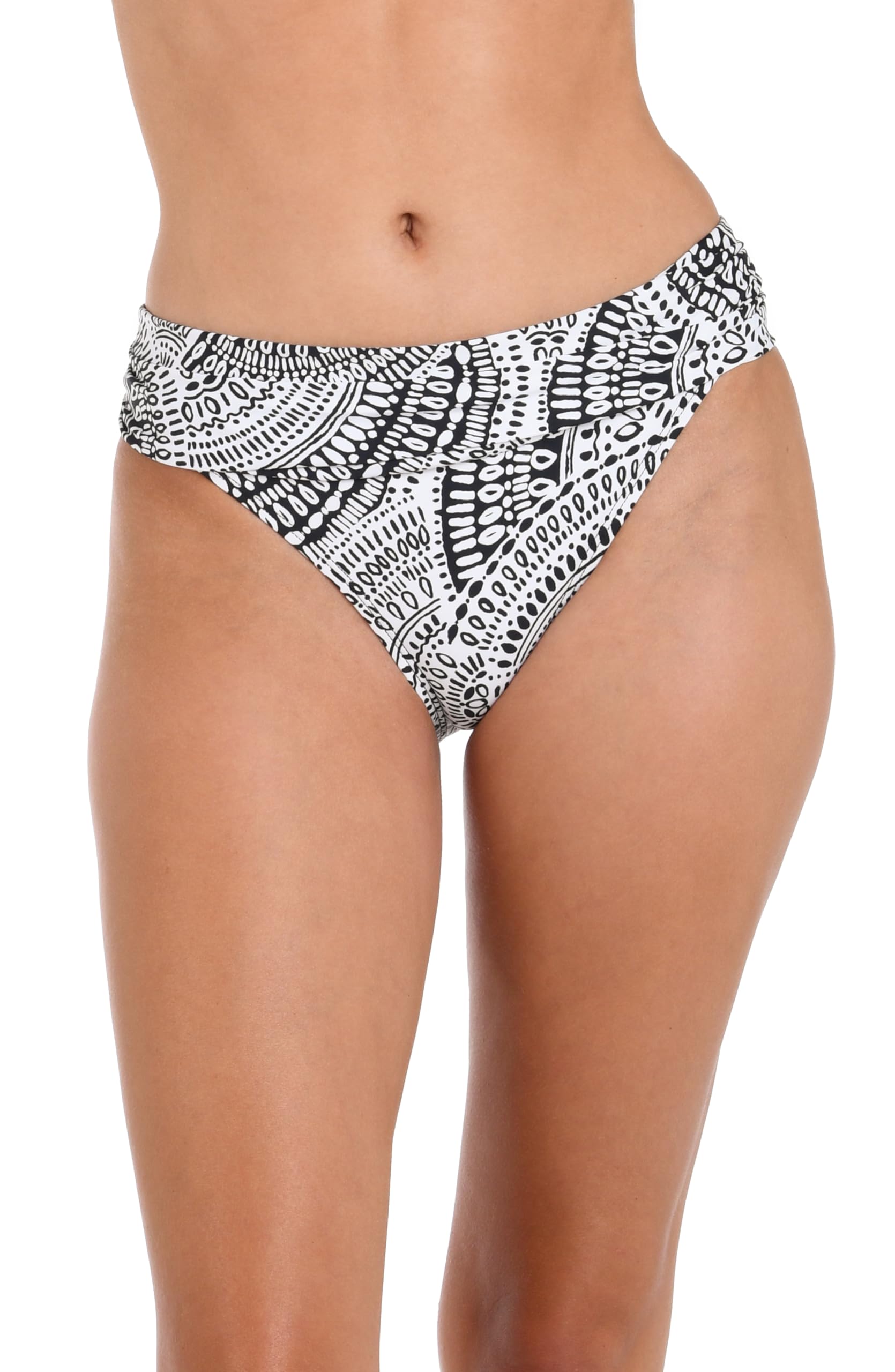 La Blanca Women’s Shirred Band Hipster Swimsuit Bottom, Ivory//Dream Catcher, 4