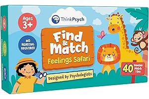 Find & Match - Feelings Safari | Animals & Emotions Matching Memory Game for Kids | Ages 3+ | Social Emotional Learning Toys 