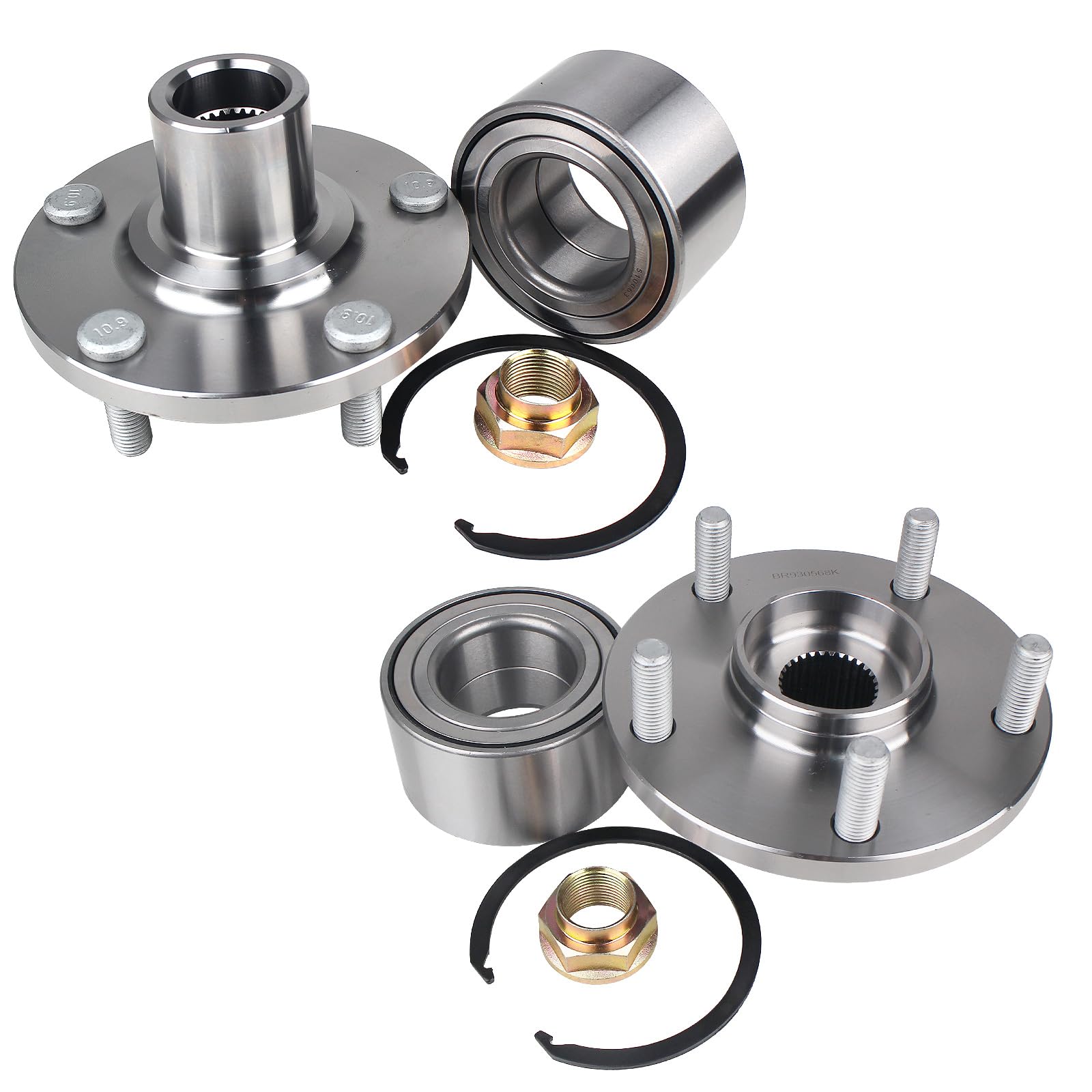 Photo 1 of KUSATEC BR930568K 2pcs Front Wheel Bearing and Hub Assembly Compatible with 2004-2017 for Toyota Avalon Camry Highlander Solara,2004-2013 Lexus ES330 ES350 RX330 RX350 RX400h, 5 Lug Bolts Without ABS