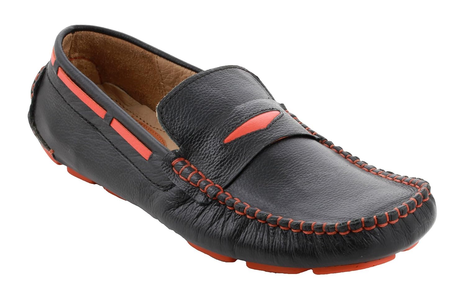 mens orange driving shoes