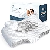 Osteo Cervical Pillow for Neck Pain Relief, Hollow Design Odorless Memory Foam Pillows with Cooling Case, Adjustable Orthopedic Bed Pillow for Sleeping, Support for Side Back Sleepers