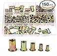 Hilitchi 150pcs Mixed Zinc Plated Carbon Steel Rivet Nut Threaded Rivnut Insert Nutsert M4 / 5 / 6 / 8 / 10