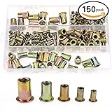 Hilitchi 150pcs Mixed Zinc Plated Carbon Steel Rivet Nut Threaded Rivnut Insert Nutsert M4 / 5 / 6 / 8 / 10