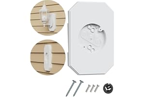 CIXIAOR Siding Light Mounting Block, 8141DBL White Outdoor Mounting Plate kit with Built-in Electrical Box, Vinyl Siding Block for 1/2 inch Double, 1 Pack