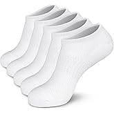 MONFOOT Men's/Women's 5 Pairs Cushion No Show Non slip Socks, Multipack