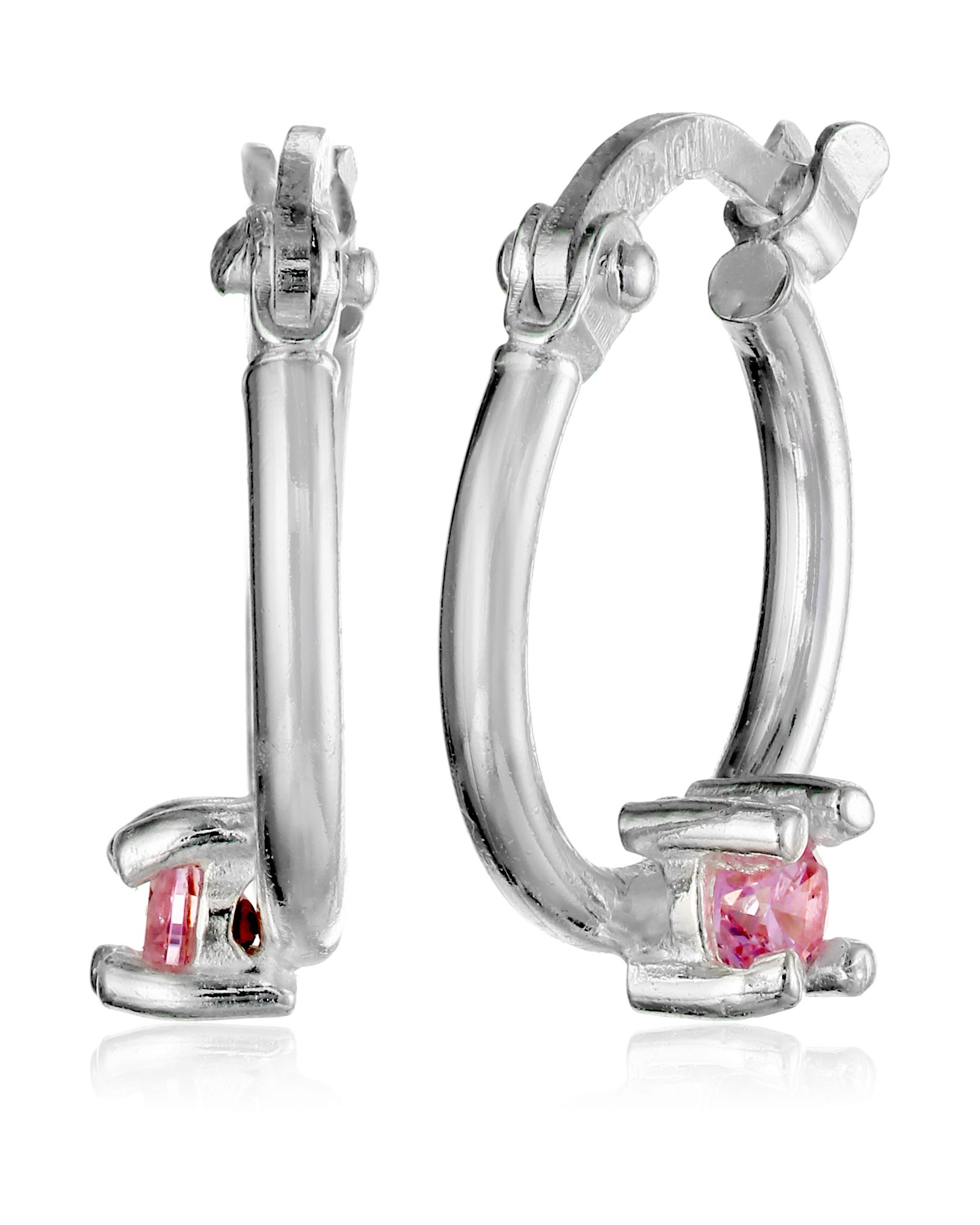 Cubic Zirconia Sterling Silver Hoops