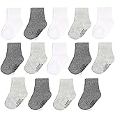 Fruit of the Loom Baby 14-Pack Grow & Fit Flex Zones Cotton Stretch Socks - Unisex, Girls, Boys