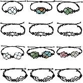 WEWAYSMILE 2 Pcs Empty Crystal Bracelet Holder Adjustable Stone Cage Cord Nylon Braided Netted Holder Crystal Bracelets Cord for DIY Bracelet Making