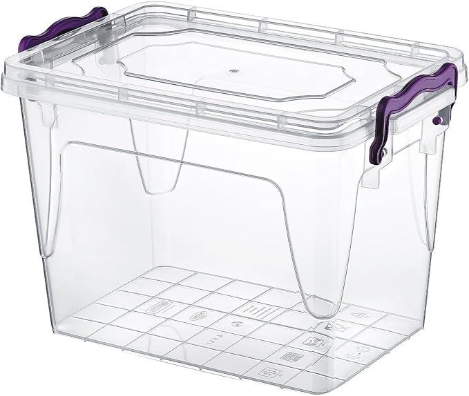 S&MC Homeware Large 21 Litre Heavy Duty Clear Plastic Storage Box