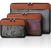 Briggs & Riley Compression Packing Cube Set - Bag Organizer for Check In Suitcase & Luggage, For Women & Men, Pack Accessories for Vacation - Travel Must Haves, 3-Piece, Canyon