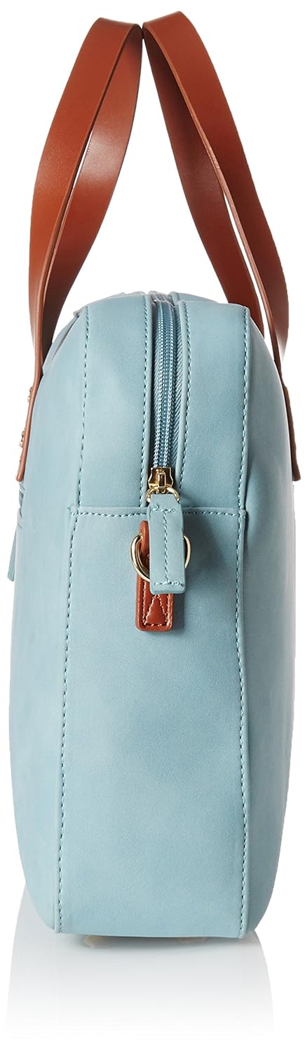 caprese felicia women's satchel (soft blue and tan) ()