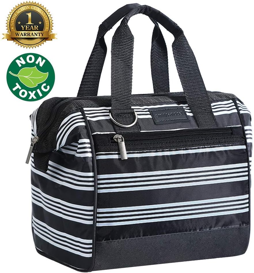 Lunch Tote for Women Large Capacity Adult Lunch Box Insulated Lunch Bag Leak Proof Meal Prep Lunch Box with Zipper Closure