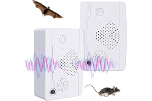 DWCOM TRAP 2 Pack Ultrasonic Mice Bat Repellent Devices, Roach Killer Rodent Ultrasonic Indoor for Pest, Electronic Mosquito Spider Repellent, Cockroach, Bat, Bird, Bug, Insect, Mouse