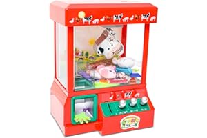 Bundaloo Claw Machine Arcade Game - Electronic Mini Candy and Toy Grabber Dispenser - with Sound & 3 Mini Plush Farm Animals
