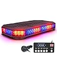 LUMENIX LED Rooftop Strobe Beacon Lights Bar w/Controller Magnetic Emergency Traffic Warning Security Caution Police Cop Lights for First Responder Vehicle Trucks Car - Red Blue (Patent Design)