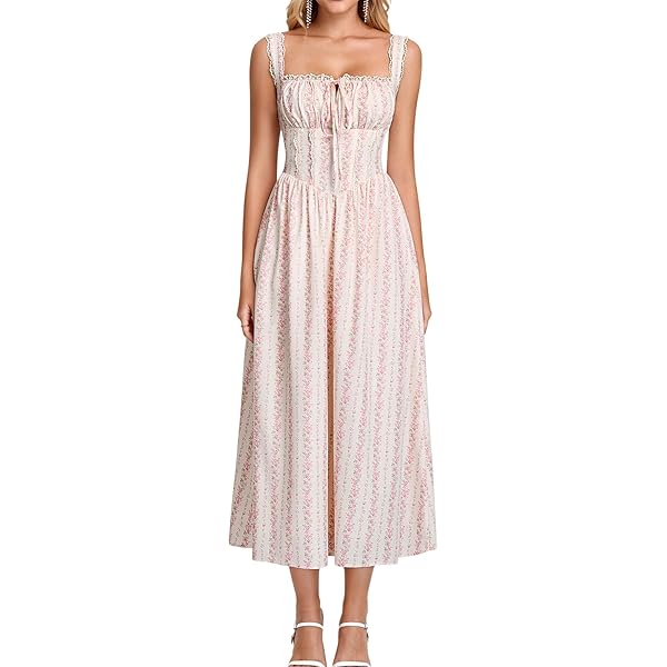 SAYNO Abito da sera formale da donna con scollo a V e tasche, linea A