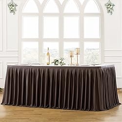 Partisky Chocolate Brown Polyester Table Skirt for