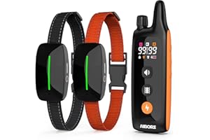 AIBORS Dog Shock Collar with Remote - 4000Ft Dog Training Collar for Small Medium Large Dogs 10-120lbs, Waterproof Rechargeable E Collars for 2 Dogs with Beep Vibration (1-99) and Humane Shock (1-99) Modes