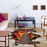 Creative Lava Bridge Floorl Sticker,Removable Art Flame Floor Decal Self -Adhesive DIY Wallpaper Mural for Kids Nursery Bedro