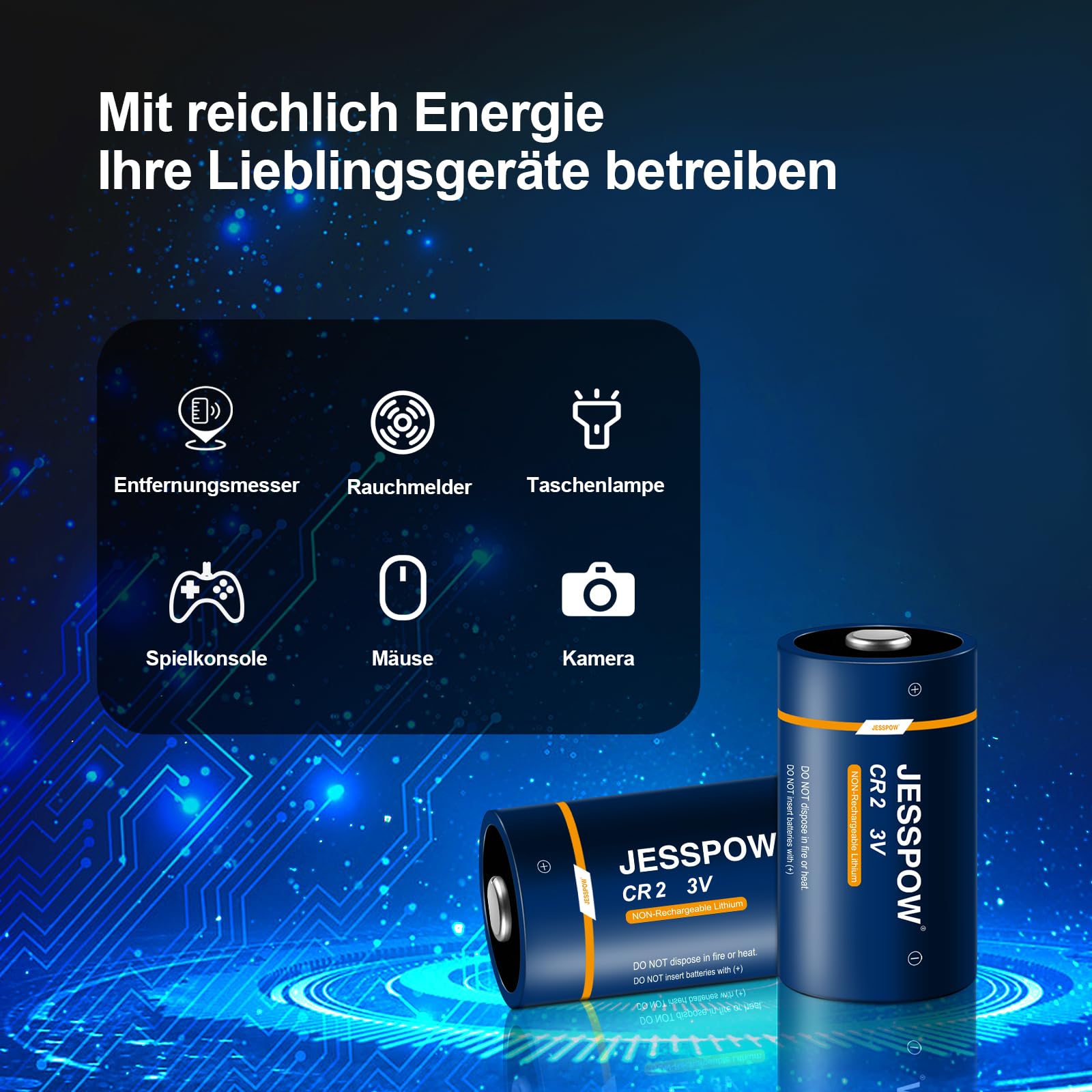 CR2 Batterie 4 Stück, Batterien CR2 Lithium 3V für Golf-Entfernungsmesser, Sensoren, elektronische Schlösser, Blitzlicht, Taschenlampe (Nicht wiederaufladbar) 6