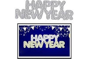 Hying Happy New Year Letters Cutting Dies for Card Making, Holiday Floral Words Die Cuts New Year Alphabet Dies Stencils Embossing Template for Craft Scrapbooking DIY Photo Album Decorations