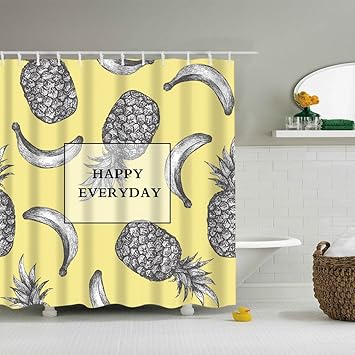 Amazon Com Cnlay Banana Pineapple Shower Curtains Pineapple