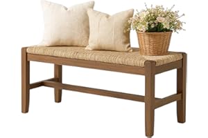 Alaterre Furniture Newport 40" Wood Bench with Rush Seat