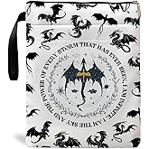Romantasy Dark Academia Dragons Book Sleeve, Fantasy Novel Reader, Dragons Lovers Book Gift (Beige)