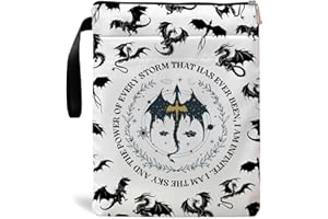 MAYDVDV Romantasy Dark Academia Dragons Book Sleeve, Fantasy Novel Reader, Dragons Lovers Book Gift (Beige)