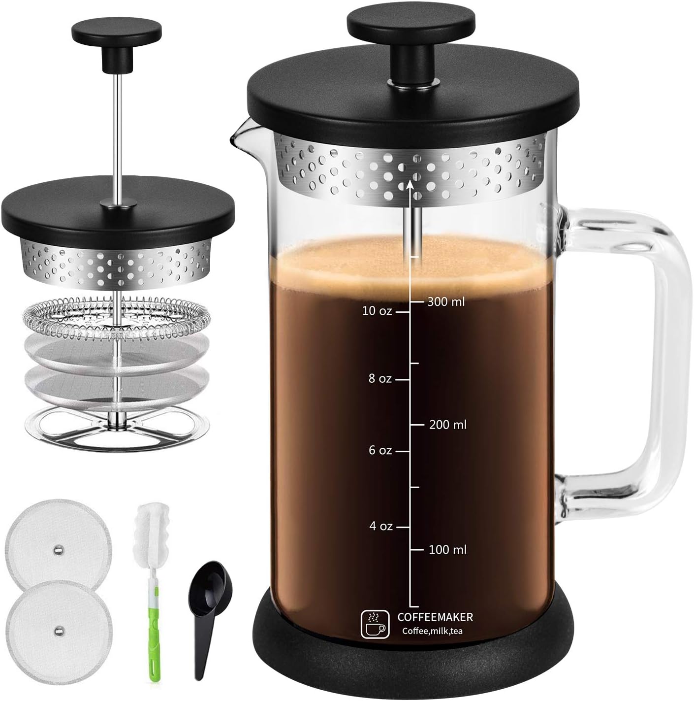 Single Serve French Press Coffee Maker 12Oz Built In