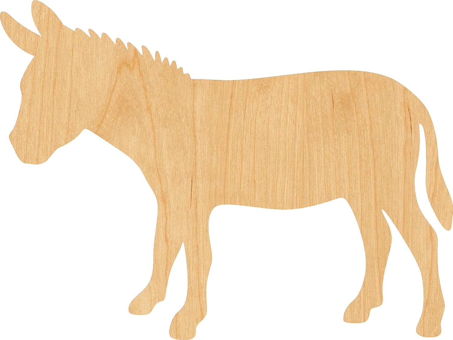 Mixed Media - Donkey Laser Cut Out Wood Shape Craft Supply - 4 Inch