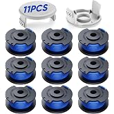 YWTESCH 11 Pack Weed Wacker String Replacement Compatible with Ryobi One+ | 0.065" AC14RL3A String Trimmer Refill Spool, Auto feed Weed Eater String for Ryobi 18v, 24v, 40v Trimmers(9 Spool+2 Cap)