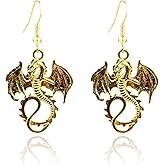 QUPENGXU Unique animal dinosaur earrings Gothic Dragon Drop Earrings For Women