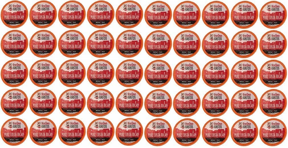 50 Count Costa Rican Coffee Beantown Roasters, Single-serve Coffee for Keurig K-cup Brewers