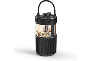 MEE Audio lightSPKR Bluetooth Wireless Speaker w/Camping Lantern: 360° Audio, 3 Audio Modes, 2 Light Colors & Infinite Brightness Adjustment, IPX6 Waterproof for Indoor & Outdoor use (Midnight Black)