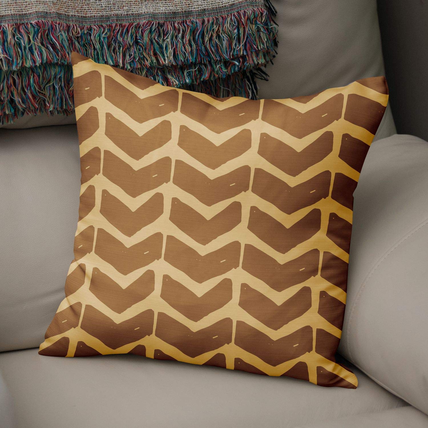 Bonamaison Decorative Cushion Cover Brown Tones, Throw Pillow Covers, Home Decorative Pillowcases for Livingroom, Sofa, Bedroom, Size:50x50 Cm - Designed and Manufactured in Turkey