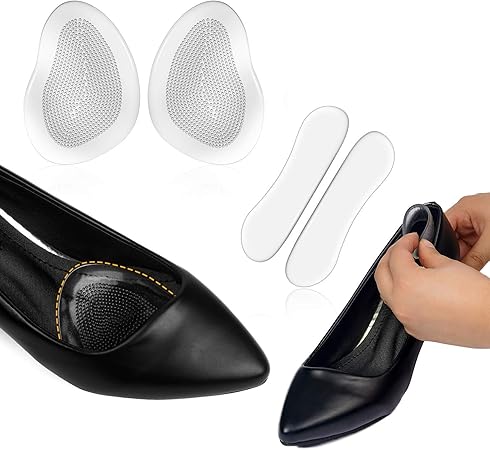 Amazon 靴ずれ防止パッド 一字型 つま先型組合 靴サイズ調整 前ズレ防止 ジェルパッド かかと パッド ヒールパッド 足底パット パカパカ防止 靴脱げ 滑り止め クッション ジェルクッション 足裏保護パッド つま先保護 ４点セット Vigrant Vigrant 足用保護パッド