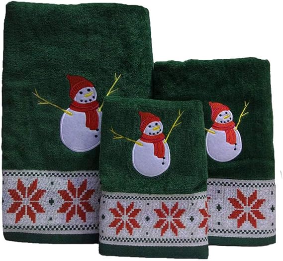 HandtuchSet Weihnachten Schneemann 2 Handtuch und 1 Badetücher Amazon