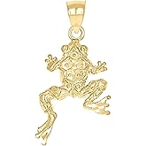 Jewels By Lux 10kt Yellow Gold Womens Frog Animal Charm Pendant