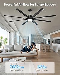 72 Inch Large Industrial Ceiling Fan with Light and