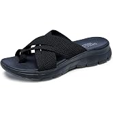 Skechers Women's Summits - Fantasy Walk | Yoga Foam Cushioned Footbed, Machine Washable, Vegan, Knit Strappy Upper, Flexible 