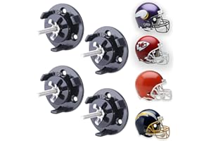 JAZBREY 4 Pack Football Helmet Wall Mount Display Holder Hanger for Full or Mini Helmet, Floating Football Helmet Case Shelf Stand, Black