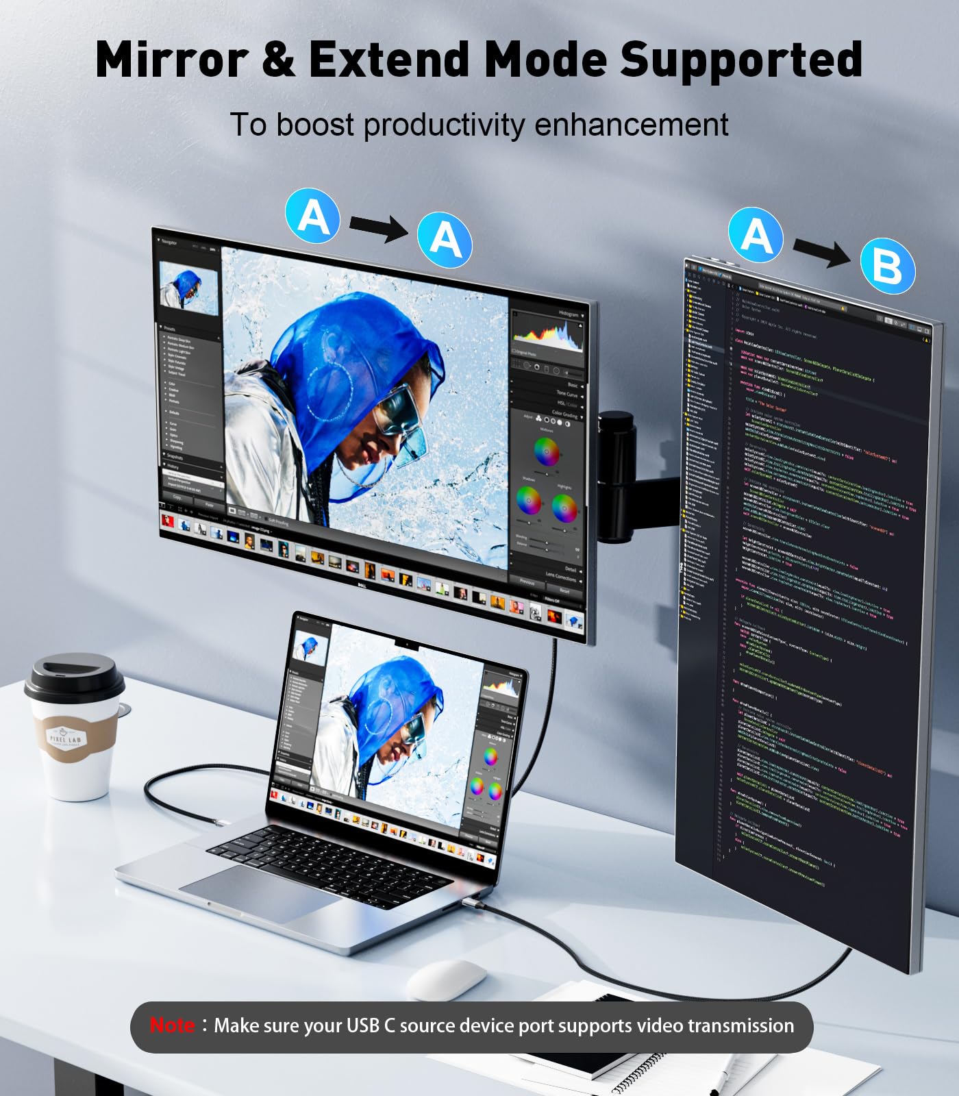 SWITCHFLUX USB-C to HDMI Cable 6Ft [4K@60Hz] High-Speed USB Type C to HDMI 2.0 Braided Cord (Thunderbolt 3/4 Compatible) for iPhone 15 Series, MacBook Pro/Air, iPad Pro, Galaxy S8 to S23