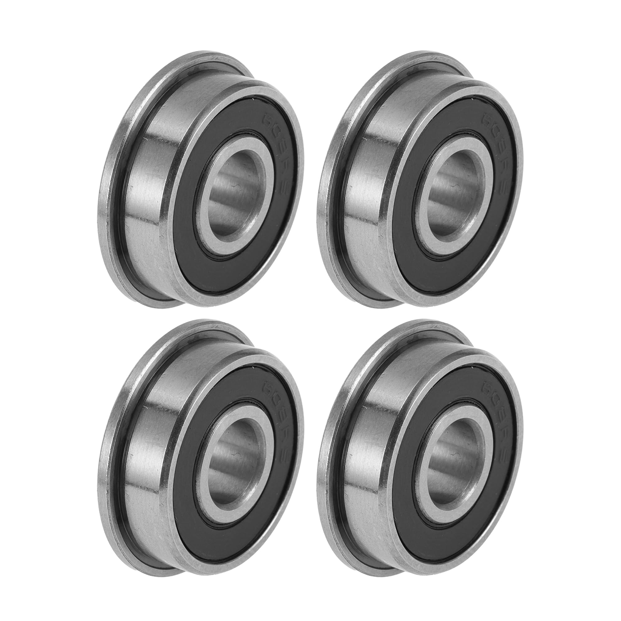 Photo 1 of ACROPIX F608-2RS Deep Groove Ball Bearings Lubricated Bearings Double Rubber Seal 8x22x7mm Black Silver Tone - Pack of 4