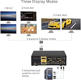 CKLau 2 Port Dual Monitor Displayport KVM Switch 4K@60Hz USB Hub Audio Cables view 5