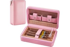 3Dhologramfan Cigar Case Travel Humidor Kit,The Leather Cigar Accessories with Cutter, Ashtray & Case Cedar-Lined for Optimal Freshness- Women's Gift Set for Home and Office
